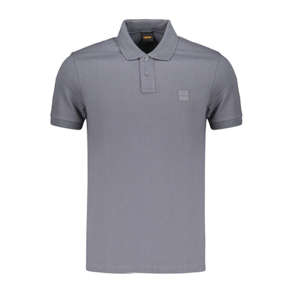 Blue Cotton Men's Polo Shirt
