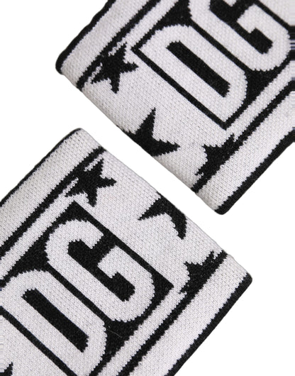 Men Set White Black Wool Logo #DGMILLENNIALS Wristband