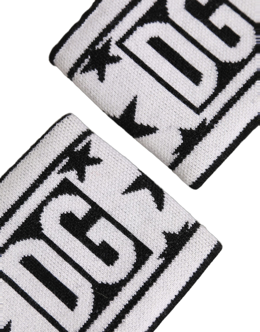 Men Set White Black Wool Logo #DGMILLENNIALS Wristband