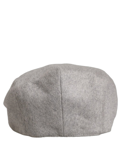Men Light Grey Cashmere Newsboy Cabbie Cap Hat