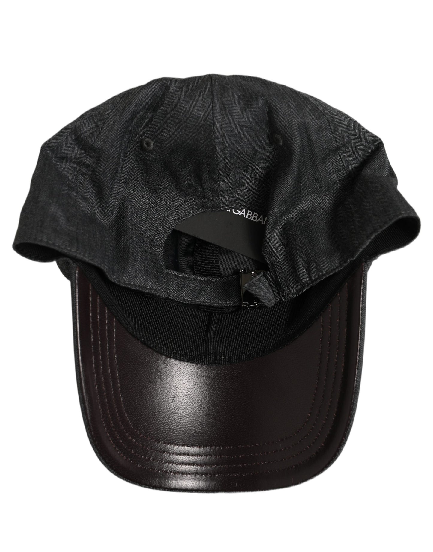Men Dark Gray Herringbone Baseball Cap Hat