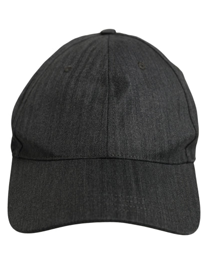 Men Dark Gray Herringbone Baseball Cap Hat