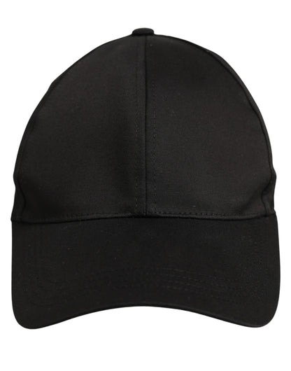 Men Black Cotton Baseball Cap 6 Panels Hat