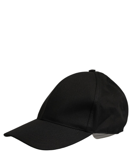 Men Black Cotton Baseball Capello 6 Panels Hat