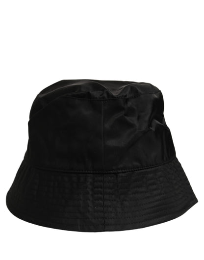 Men Black Nylon Wide Brim Bucket Capello Hat