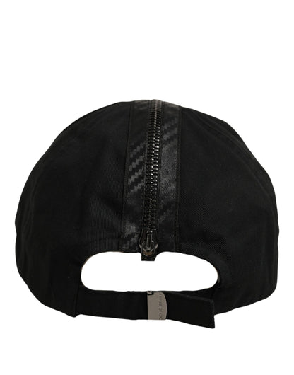Men Black Cotton Baseball Cap 6 Panels Hat