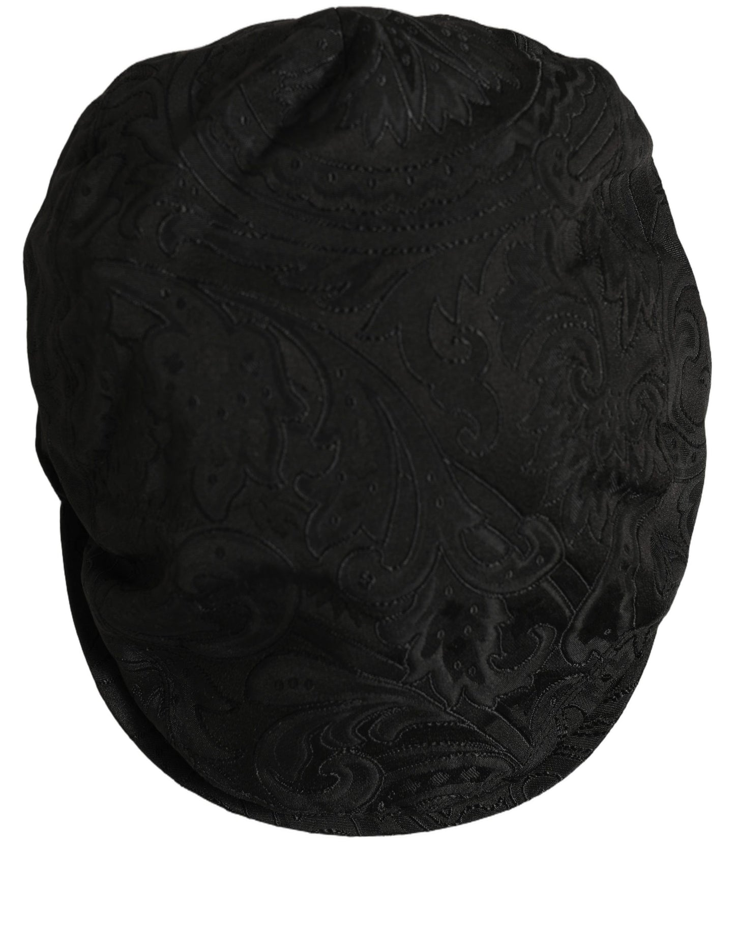 Men Black Floral Jacquard Newsboy Capello Hat