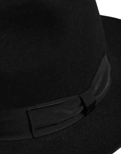 Men Black Classic Wide Brim Fedora Capello Hat