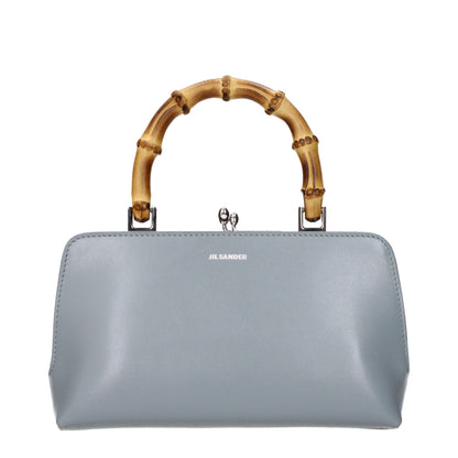 Gray Leather Handbag
