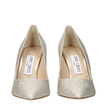 Gold Plastic High Heel Pumps
