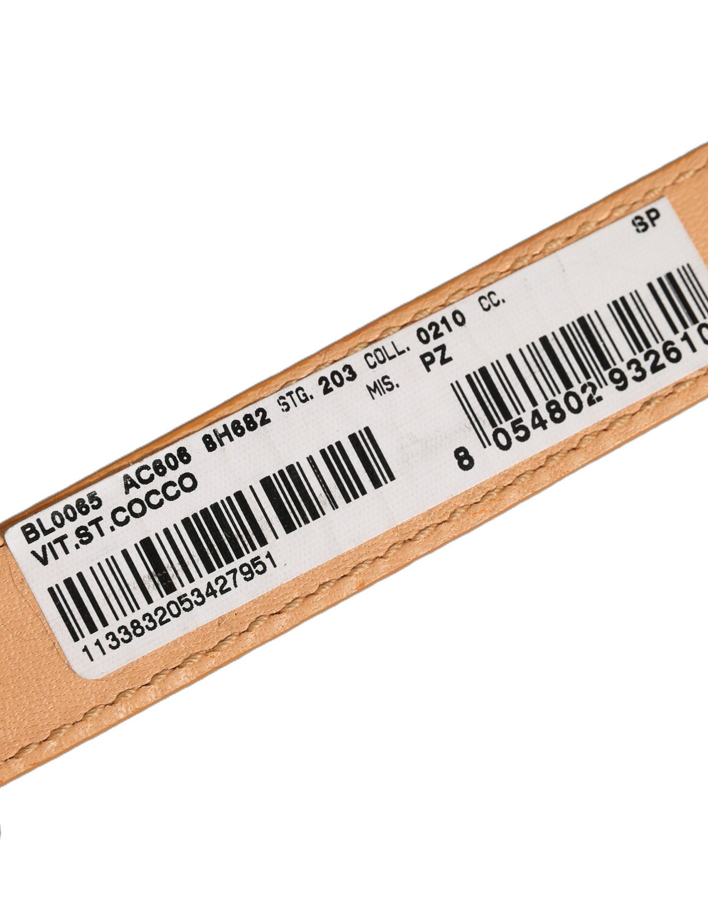 Beige Embossed Leather Gold Buckle Belt Strap Bracelet