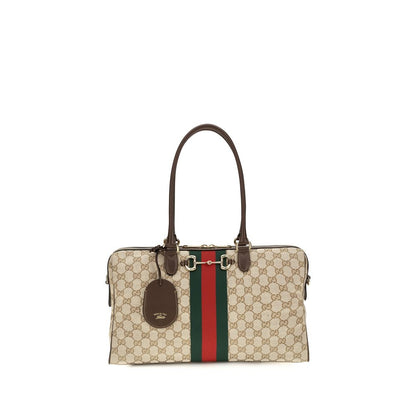 Beige Fabric Handbag