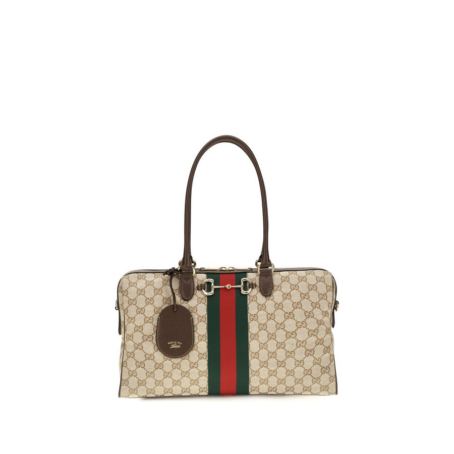 Beige Fabric Handbag