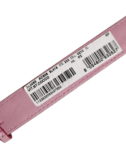 Pink Embossed Leather Gold Buckle Belt Strap Bracelet