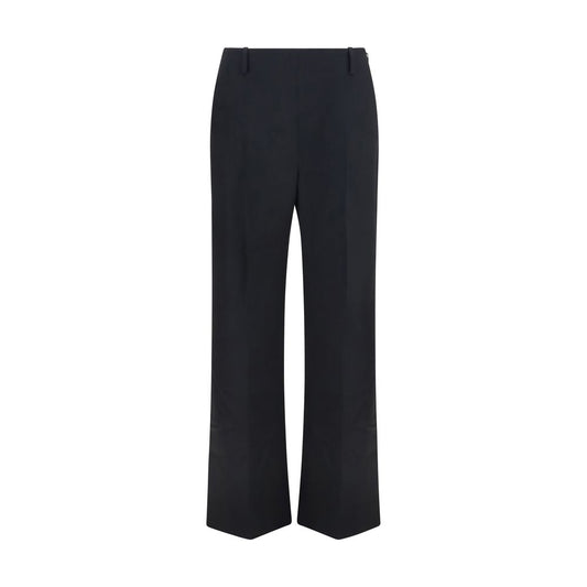 Black Polyester Casual Pants