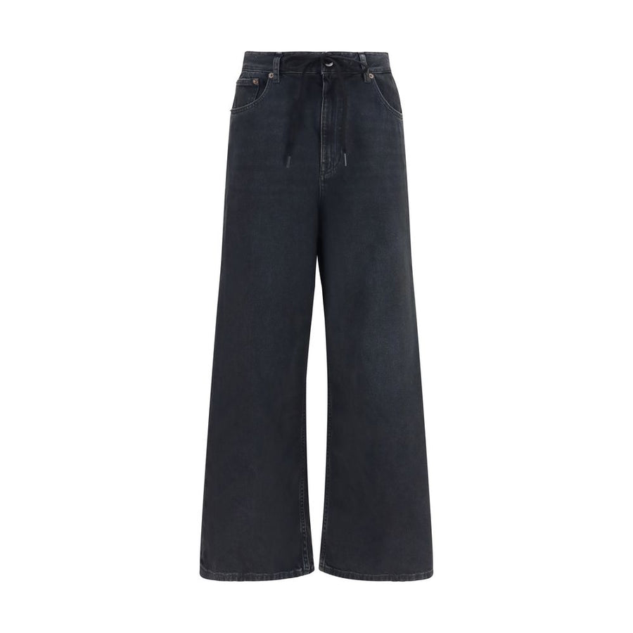 Black Cotton Relaxed Fit Jeans