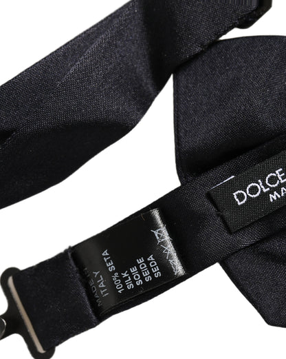 Men Black 100% Silk Adjustable Neck Papillon Bow Tie
