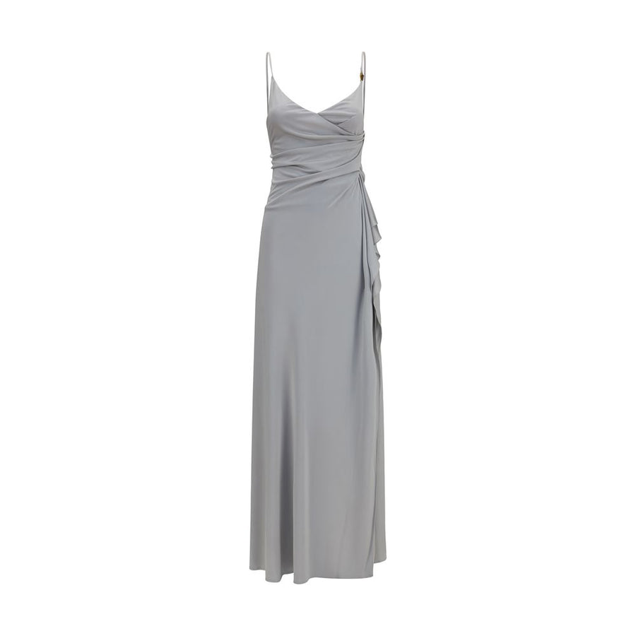 Gray Viscose Casual Dress