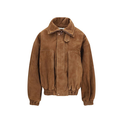 Brown Suede Leather Bomber