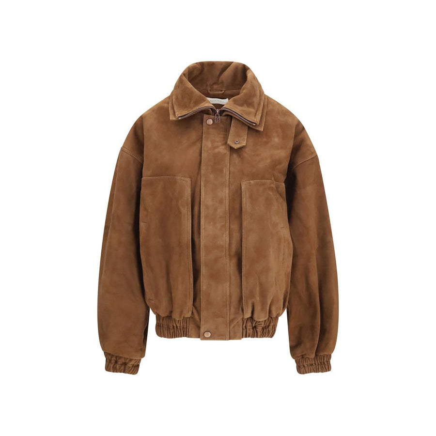 Brown Suede Leather Bomber