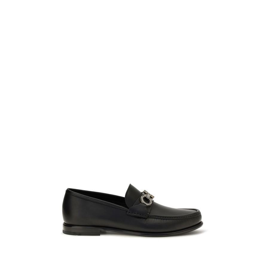 Black Calf Leather Bos Taurus Slip-On Loafers