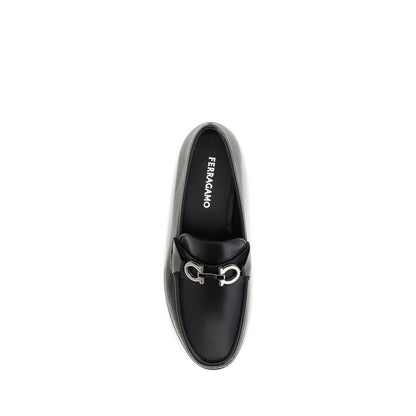 Black Calf Leather Bos Taurus Slip-On Loafers