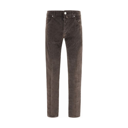Brown Cotton Casual Pants