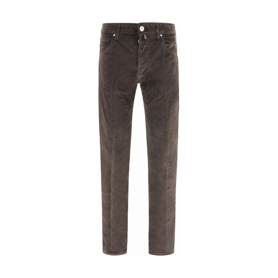 Brown Cotton Casual Pants