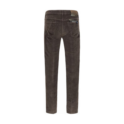 Brown Cotton Casual Pants
