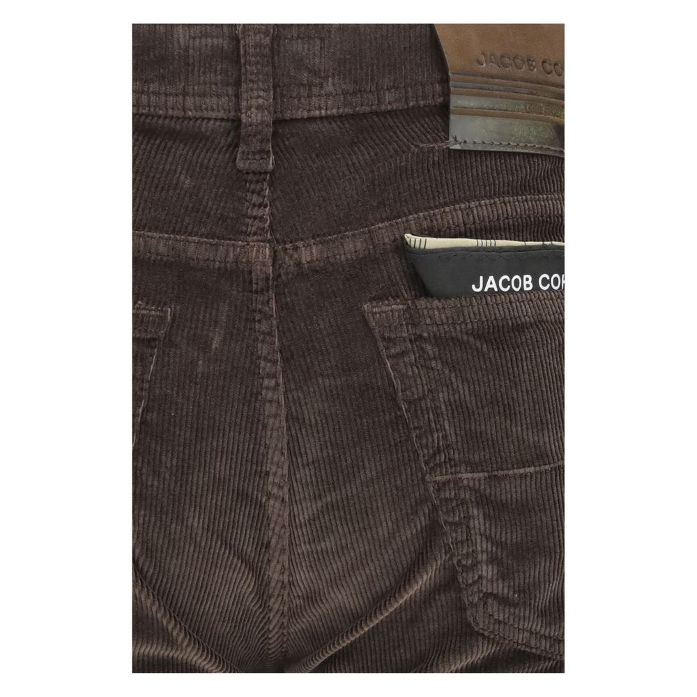 Brown Cotton Casual Pants