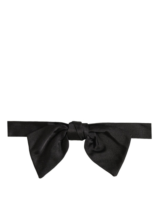 Men Black 100% SIlk Adjustable Neck Papillon Bow Tie