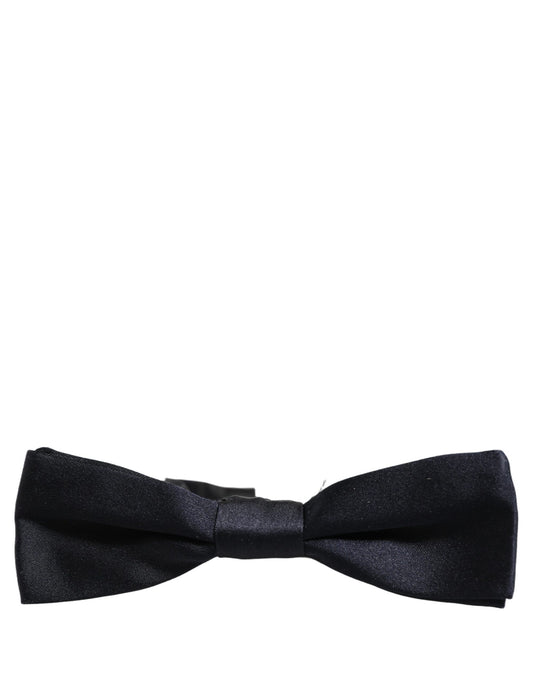 Men Black 100% Silk Adjustable Neck Papillon Bow Tie