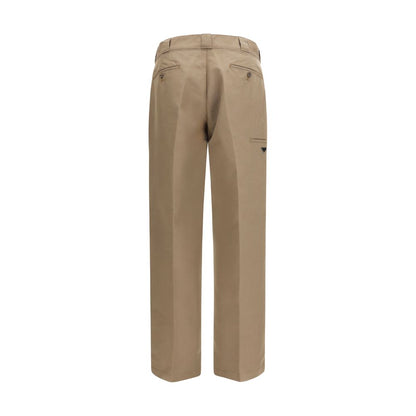 Brown Cotton Casual Pants