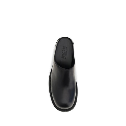 Black Calf Leather Bos Taurus Mules
