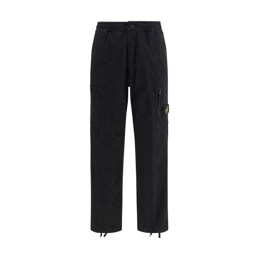 Black Cotton Cargo Pants