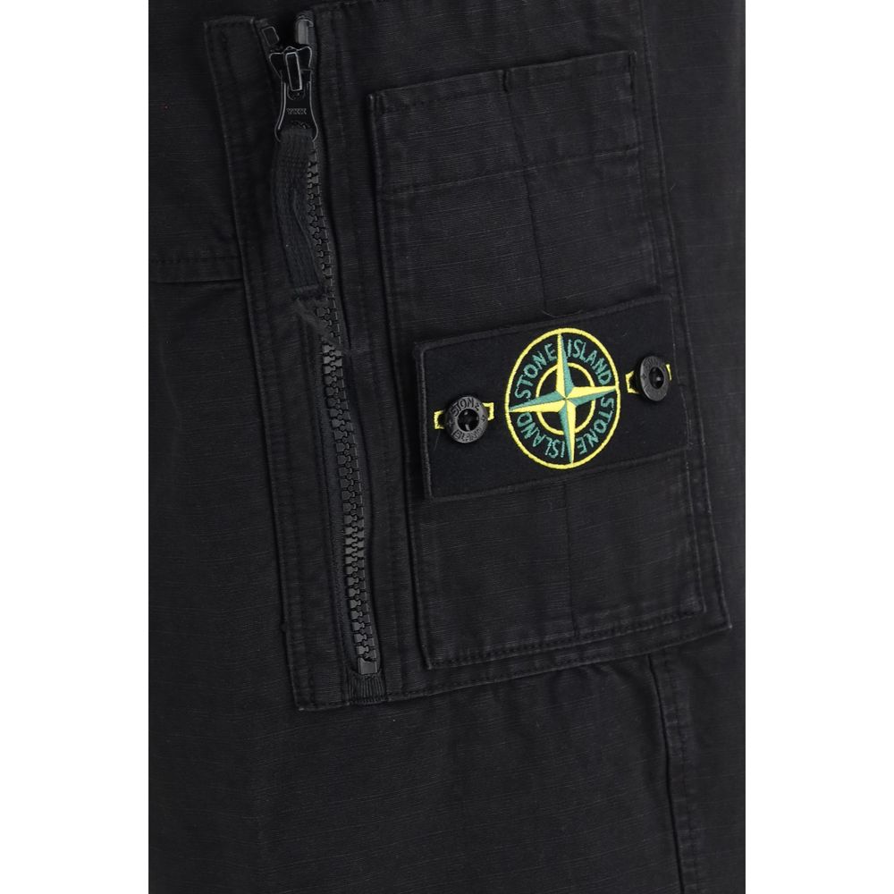 Black Cotton Cargo Pants