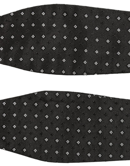 Black White Polka Dot Adjustable Neck Papillon Bow Tie