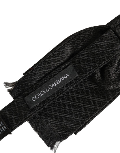 Men Black 100% SIlk Adjustable Neck Papillon Bow Tie