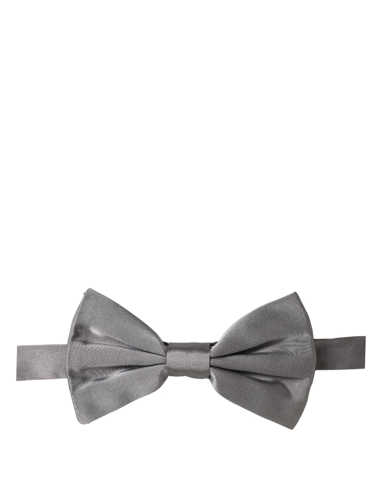 Men Gray 100% Silk Adjustable Neck Papillon Bow Tie