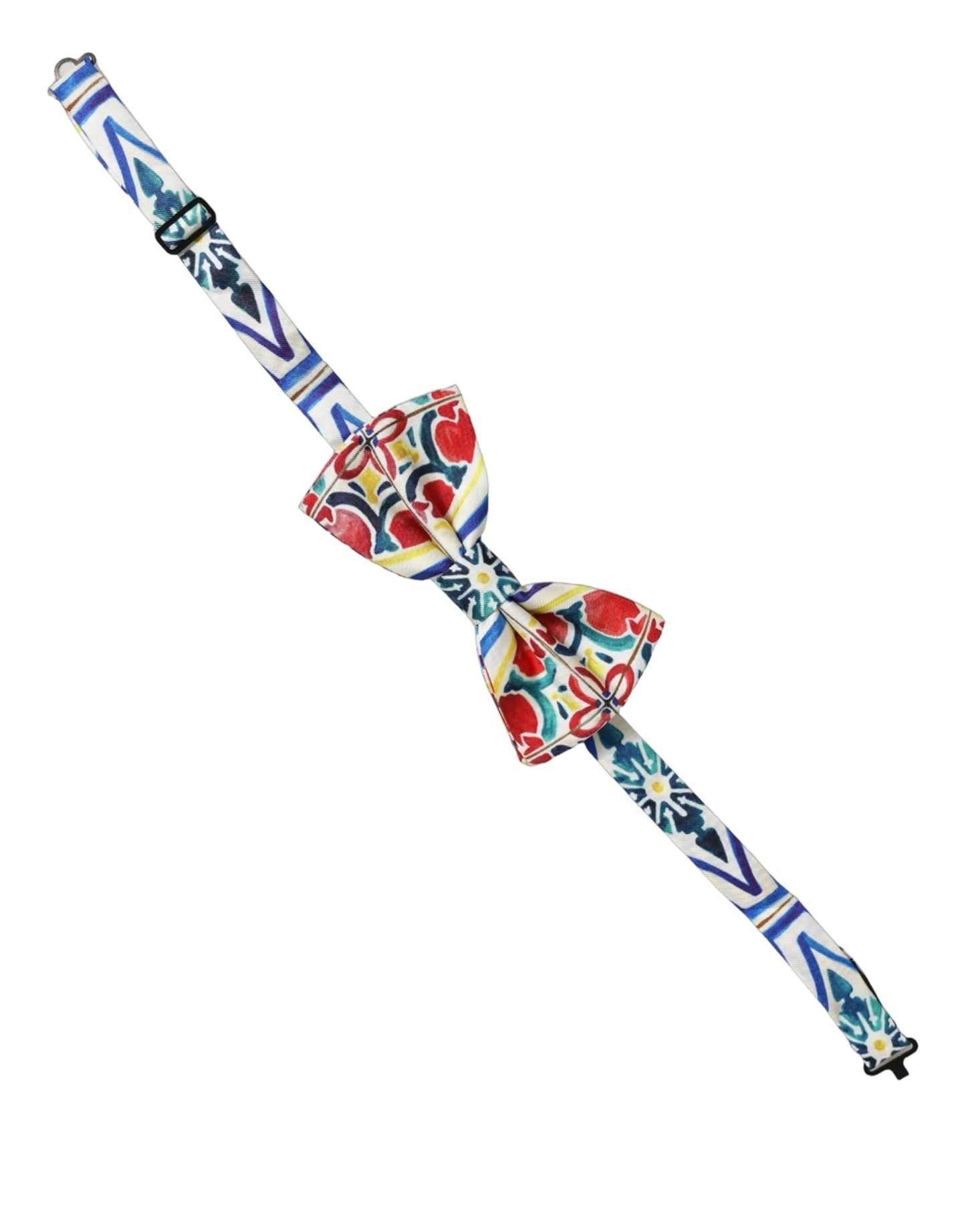 Men Multicolor Majolica Adjustable Neck Papillon Bow Tie