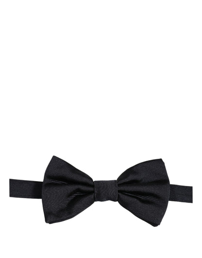 Men Dark Blue 100% Silk Adjustable Neck Papillon Bow Tie