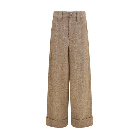 Beige Wool Oves Aries Casual Pants