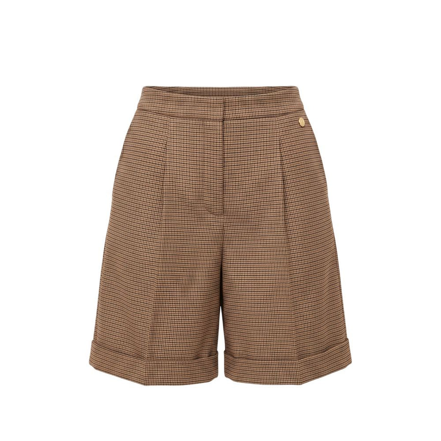 Brown Viscose Women Shorts