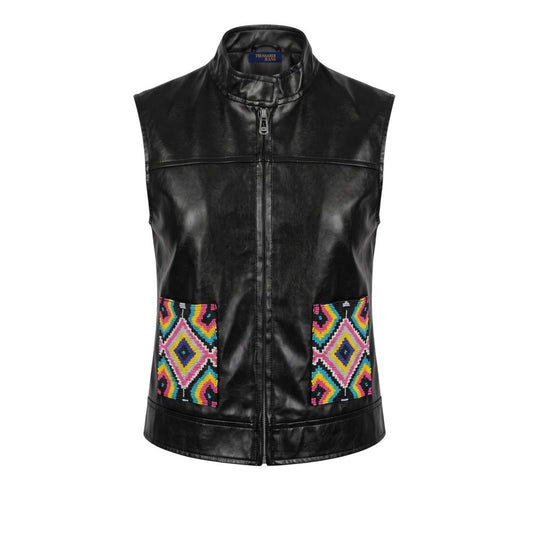 Black Polyester Women Jacket