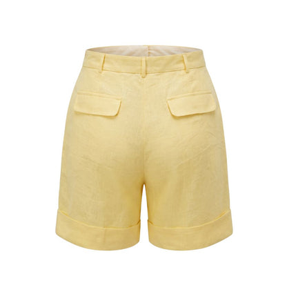 Yellow Flax Women Shorts