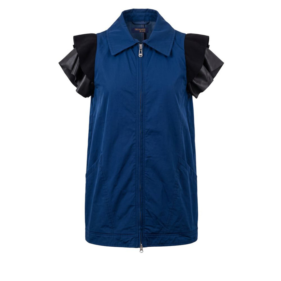 Blue Polyester Women Jacket