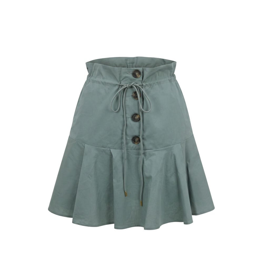 Green Cotton Women Skirt