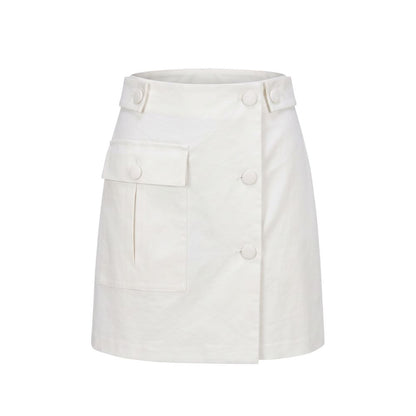 White Viscose Women Skirt