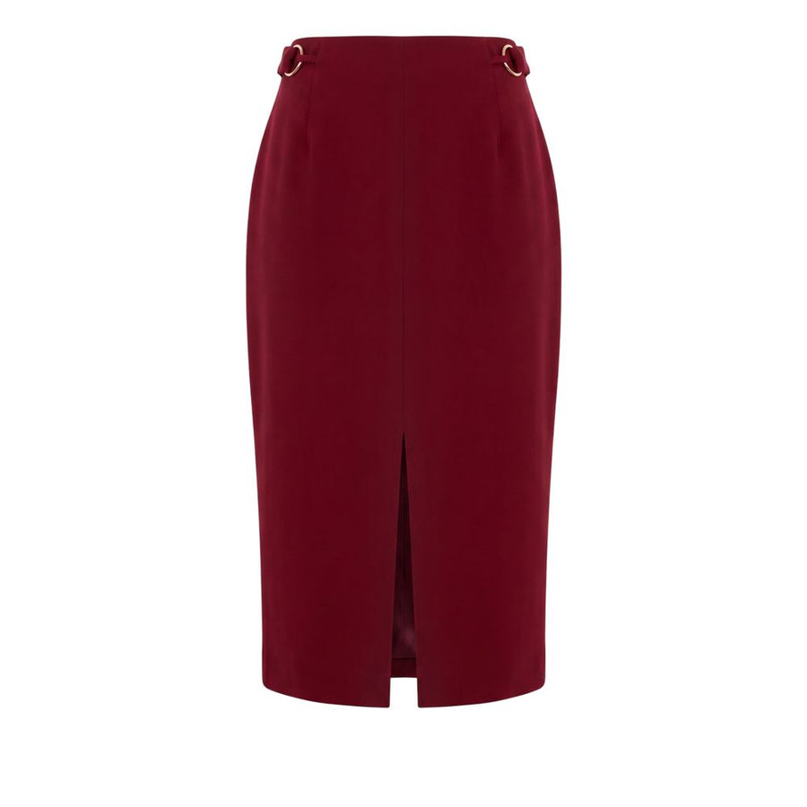 Red Polyester Women Skirt