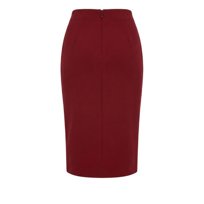 Red Polyester Women Skirt